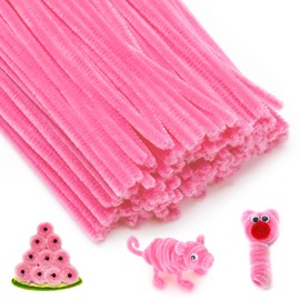 IOOLEEM Pink Pipe Cleaners, Chenille Stems for DIY Crafts and Party Decors, Art and Craft Supplies