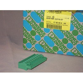 Phoenix Contact 1792090 Conn; Term Blk; Plug; Screw; 10; 5 mm; 30-12 AWG; 10 A; 300 V; PA