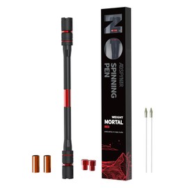 ADSPINZOR Weighted Mortal Spinning Pen Mod by Mr. Nope – Advanced Trick Spin Pen for Precision, Pen Spinning Tricks & Practice – Heavier, Balanced, Anti-Slip Grip, Writable with Brass Weights (Red)