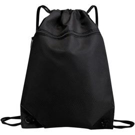 Mesanda Gym Sack, Knapsack, Backpack, Pool Bag, Waterproof, Lightweight, Foldable, Drawstring Bag, Travel, Exercise, Swimming, Multi-functional, Wet & Dry Separation, Shoe Storage, Eco Bag, Sports Bag, Large Capacity, Unisex (Black)