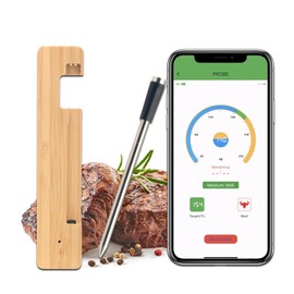 Meat Thermometer Smart Cordless with Ultra-Thin Probe, 200m Range Waterproof Kitchen Gadgets for Cooking Steak Turkey Beef Lamb, Food BBQ Grill Oven Smoker Air Fryer Rotisserie