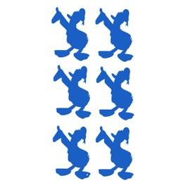 Donald Fairy-Tale 6 x Cute Stickers Set Pack - Scrapbook Stickers - Kids Stickers - Nursery Wall Stickers - Water Bottle Stickers - Nursery Decor - Duck Silhouette (Extra-Small, Blue)