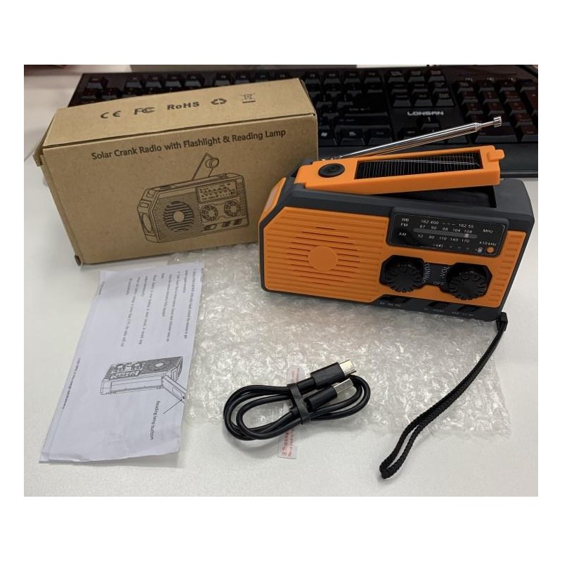 Solar Crank Radio Emergency Portable Hand Crank Survival Radio with