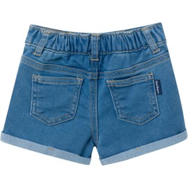 Gerber Baby and Toddler Girls Cuffed Shorts, Light Blue Denim Wash