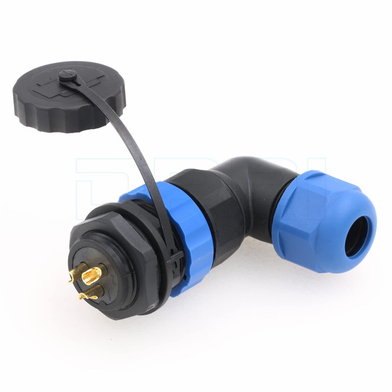 DRRI SD20 20mm Elbow 3 Pin Back nut Waterproof Aviation