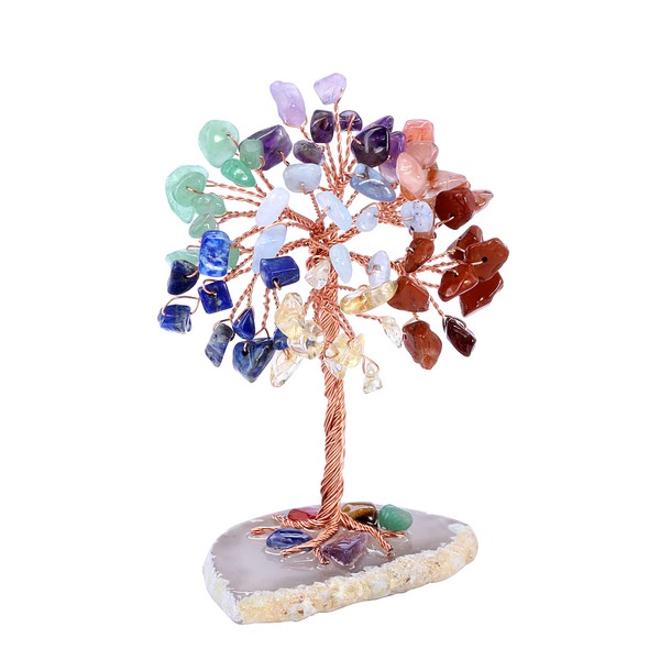 Jovivi Mini Tree of Life Decor Crystal FengShui Decoration Lucky Charm Crystal Tree Ornament Stone Gift 7 Colours