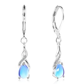 ALEXCRAFT Cubic Zirconia Earrings Silver 925 Hanging for Women Gift for Women Girlfriend Mum Girls, Brass, No Gemstone