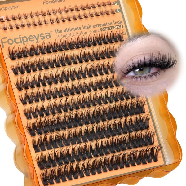Focipeysa Lash Clusters Fluffy Eyelash Clusters Wispy Individual Lash Extension