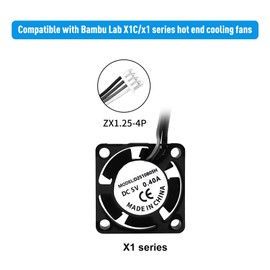SeulQirw Hotend 2510 axial Flow Fan Kit for Bambu Lab X1 X1C, 25x25x10mm/ 18000r/min 5V Fans for Lab X1/X1C 3D Printer hotend Ceramic Heater (X1/X1C)