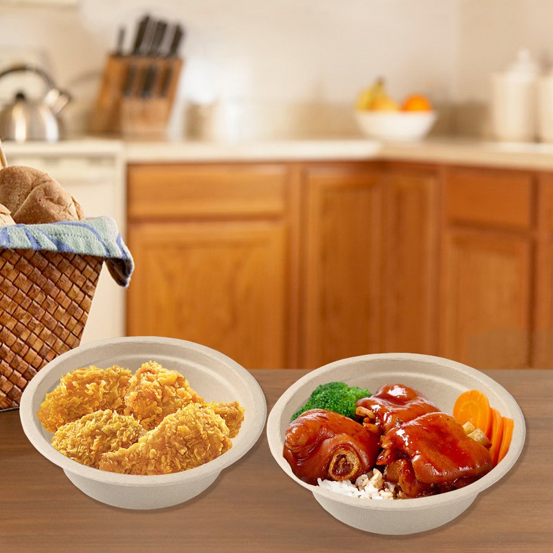 50PCS Disposable 9 Inch Plates Disposable Compostable Paper Tableware Set