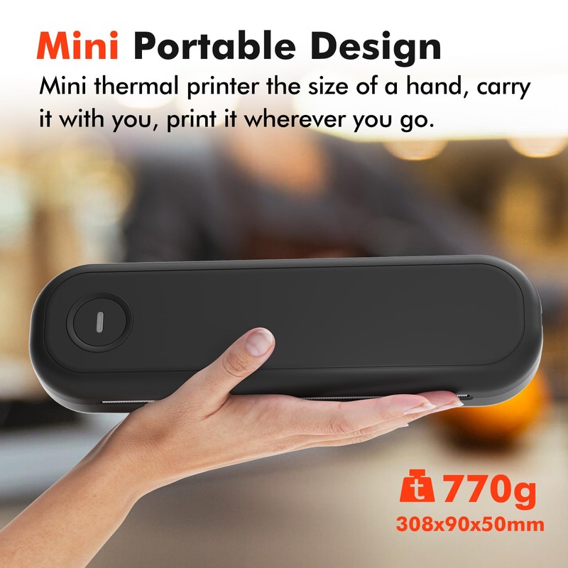 LUCK JINGLE Bluetooth Portable Printer, L86 Thermal Printers Wireless for