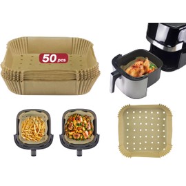 BEPER C103ACC003 Baking Paper for Hot Air Fryer, Set of 50, 20 x 20 cm, Square Baking Paper, Non-Stick and Biodegradable