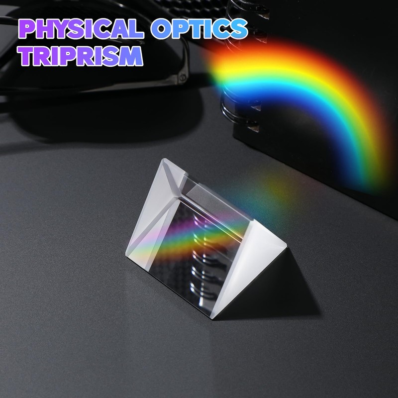 4 Pcs Crystal Optical Glass Prism, 30mm Triangular Prism for
