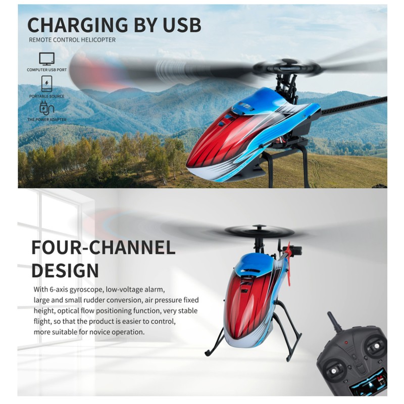 RC Helicopter 2.4GHz 4 Channel 6 Axle Gyroscope Altitude Hold