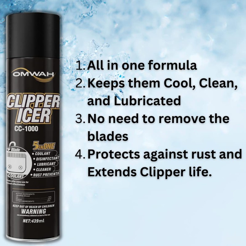 OMWAH 5 in 1 Clipper Icer Blade Cleaner and Lubricant