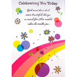 Braille Embossed Birthday Religious Greeting Card - Celebrating You Today