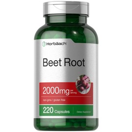 Horbäach Beet Root Powder Capsules | 220 Pills | Herbal Extract | Non-GMO, Gluten Free Supplement
