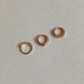 14k basic petite mini one-touch earring ring earrings 2 type gold (individual) / 14k 베이직 쁘띠 미니 원터치 귓바퀴 링 귀걸이 2 type  골드(낱개)