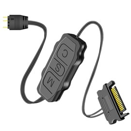 WenTigDY Mini ARGB Controller 3‑Pin 5V RGB Controller with Monochrome Horse Rainbow 10+ Modes SATA Power for PC Fan, Light Strip, Light Plate, Air/Water Cooled Radiator