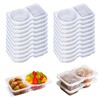 MEETOZ 20PCS Double Compartment Condiment Container, Reusable Snack Container with