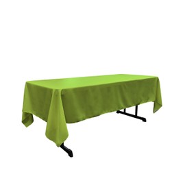 LA Linen Polyester Poplin Rectangular Tablecloth 60" x 126" Lime