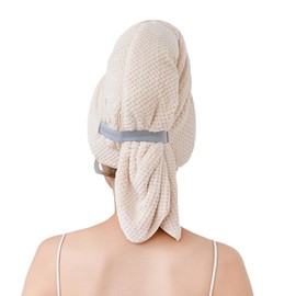 XAIODRAGONSKY - Toalla de microfibra grande para mujer, 2 piezas, toalla de secado suave con banda elástica, turbantes de cabello de secado rápido para cabello largo mojado y rizado, toalla de