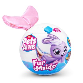 Pets Alive Furmaids by ZURU Mermaid Plush Interactive Lights Sounds Girls Toy (Pink Kitten)