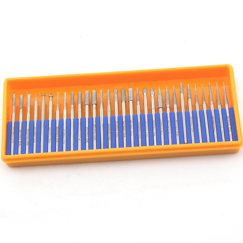 JINGLING Diamond Grinding Head Set Carving Bur Rotary Bit for