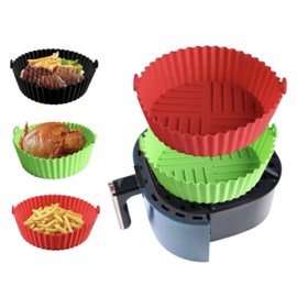 Generic 1pc random color silicone air fryer liner, silicone air fryer tray, round, b2305
