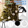 64 Pcs Christmas Ornament Plush Sequins Balls Bows, Black,White