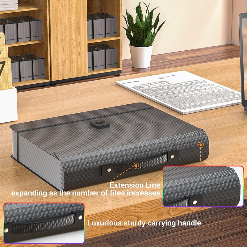File Organiser Box Files Folder Document Organiser with Handle,25 Pockets