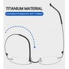 KOOSUFA Titanium Rimless Round Reading Glasses +3.0 Blue Light Blocking