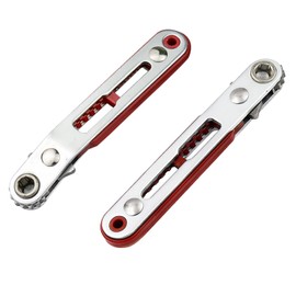 CTWHA 2PCS Red Mini Ratchet Wrench Screwdriver 1/4 Inch Hex Screwdriver Bit Drive Ratchet Wrench Elbow Head and Flat Head Reversible Drive Handle