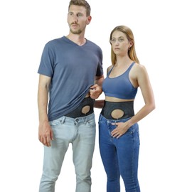 Movibrace - Cinturón de ostomía abdominal para cuidados postoperatorios después de cirugía de colostomía o ileostomía (mediano)