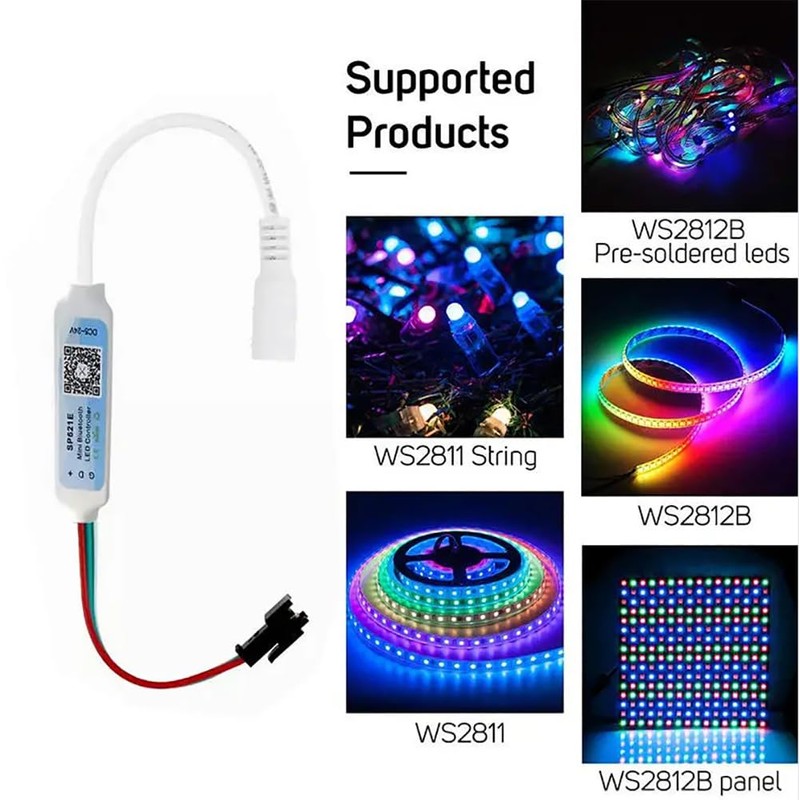 TOPXCDZ Mini Music Bluetooth Controller DC5V-24V SP621E WS2812B Controller WS2812