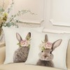 KAKABUQU Easter Bunny Throw Pillow Cover 18 x 18 Set