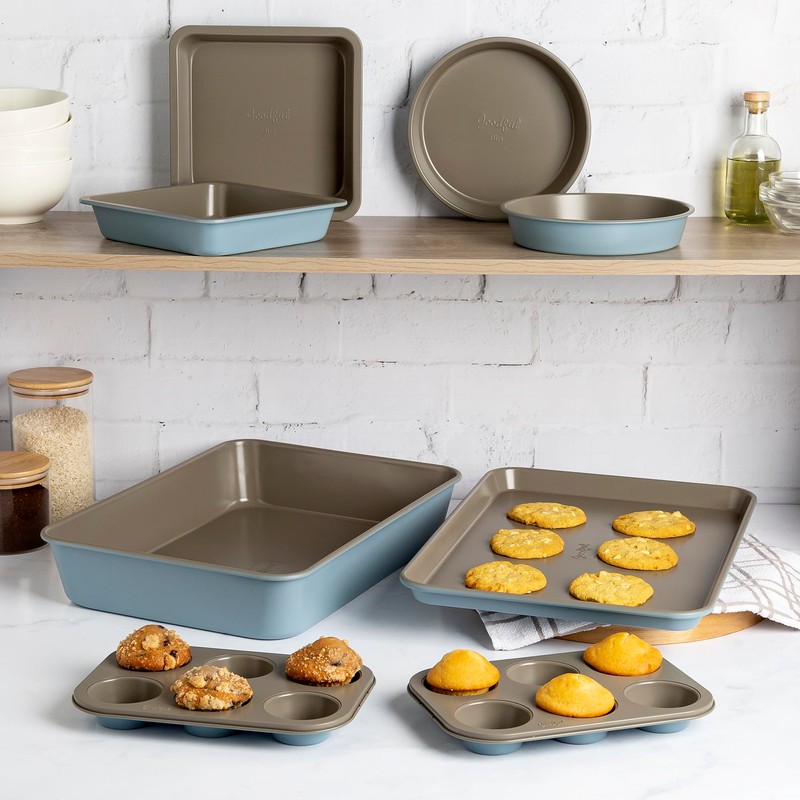 Goodful All-In-One Nonstick Bakeware Set, Stackable and Space Saving Design