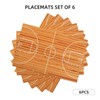 Basketball Court Placemats Set of 6 Linen Washable 12x18 Inch