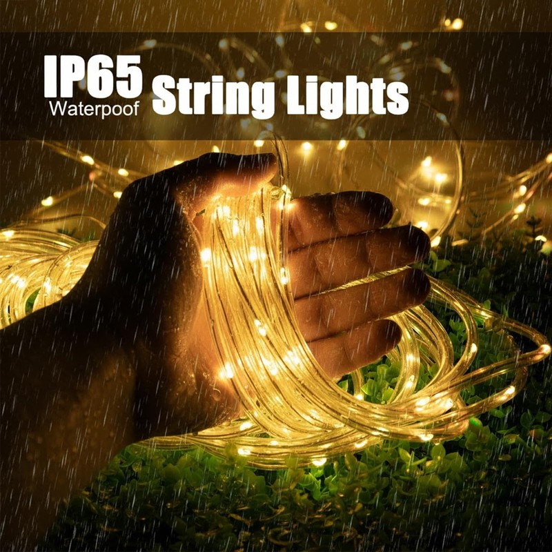 CVchancin Solar Rope Lights Outdoor Waterproof, 39FT 100 LED Tube