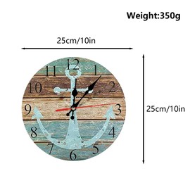 astylishome Wall Clocks Blue Silent Non Ticking Classic Retro Clock Vintage Simple Stylish Design Charm Kitchen Accessories for Bedroom Living Room School Home Decor 1110