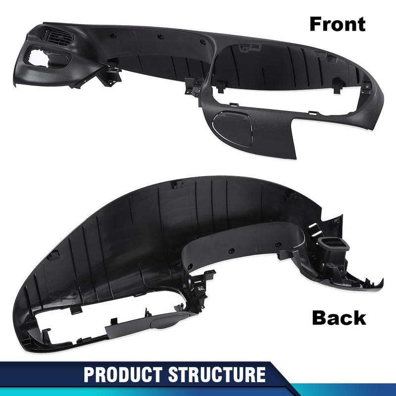 PIT66 Black Dash Pad Bezel Compatible with Ford F150 1997-2003/