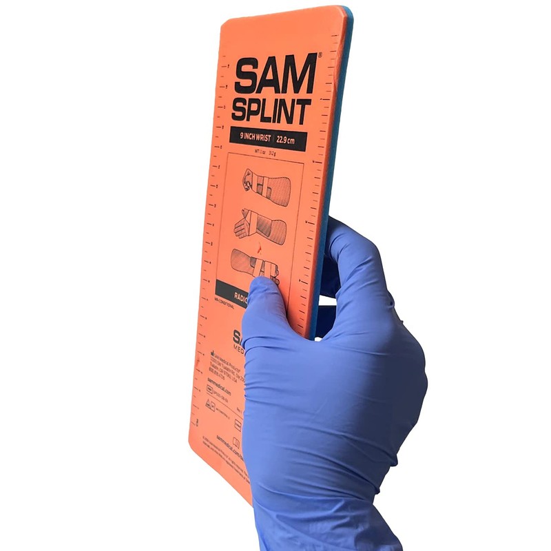 SAM Splint, 9" x 4.25" Flat, Orange and Blue, Immobilization