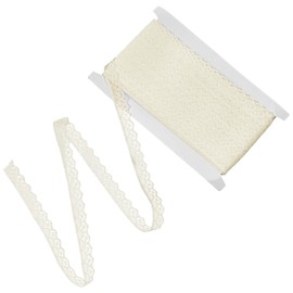 BOHUIZ 45 m Beige Lace Ribbon, 1.5 cm Vintage Lace Border for Sewing, Decorative Ribbon, Lace Trim for Sewing, Craft, Wedding, Decoration, Gift Box