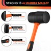16oz Rubber Mallet Hammer Set with 35mm Double Faced Soft