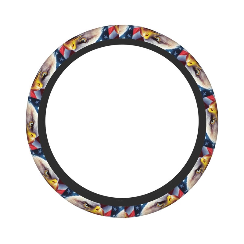 Subily American Flag and Eagle Elastic Steering Wheel Cover, Thickened