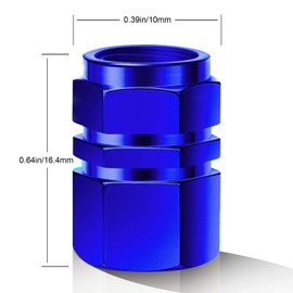 SAVITA 8 Packs Aluminum Tire Valve Stem Caps with Gasket Universal Hexagon Valve Covers Replacement for Cars, SUV, Bike, Motorcycles | Heavy-Duty, Airproof Seal | Screw-On, Easy-Grip (Blue)