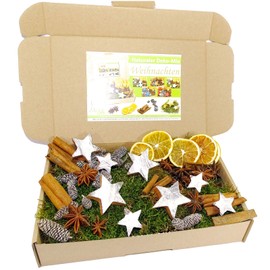 MGS Shop Decoration - Christmas Mix Craft Set, Creative Idea, Nature, Decoration with Moss, Anise, Cinnamon, Orange Slices, Coconut Star