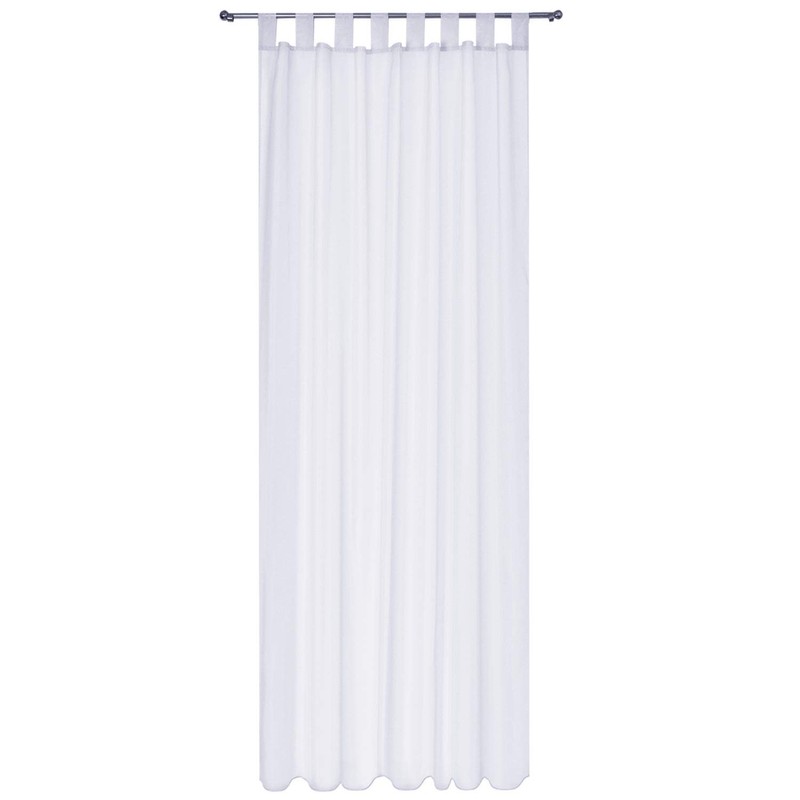Megachest sheer Voile Tab Top Curtain(Pure White, 56" wideX118 drop(W142cmXH300cm))
