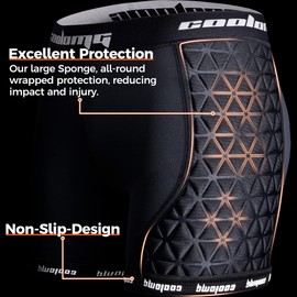 COOLOMG Women Softball Sliding Shorts Compression Padded Slider Shorts for Baseball Football Lacrosse Hockey (2-Pack)