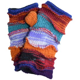 Gheri Women's Warm Woolen Fleece Lined Hand Knitted Mittens Gloves Handwarmers T